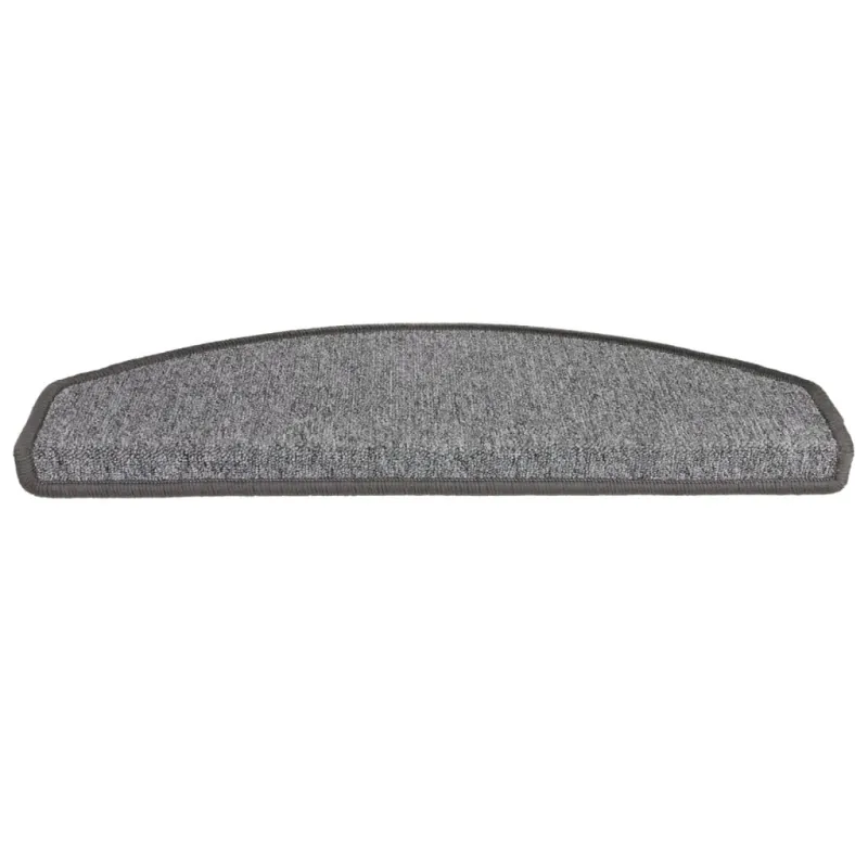 Laiptų kilimėliai, 15 vnt., 65x24x4 cm, tamsiai pilki, pusapvaliai, dideli