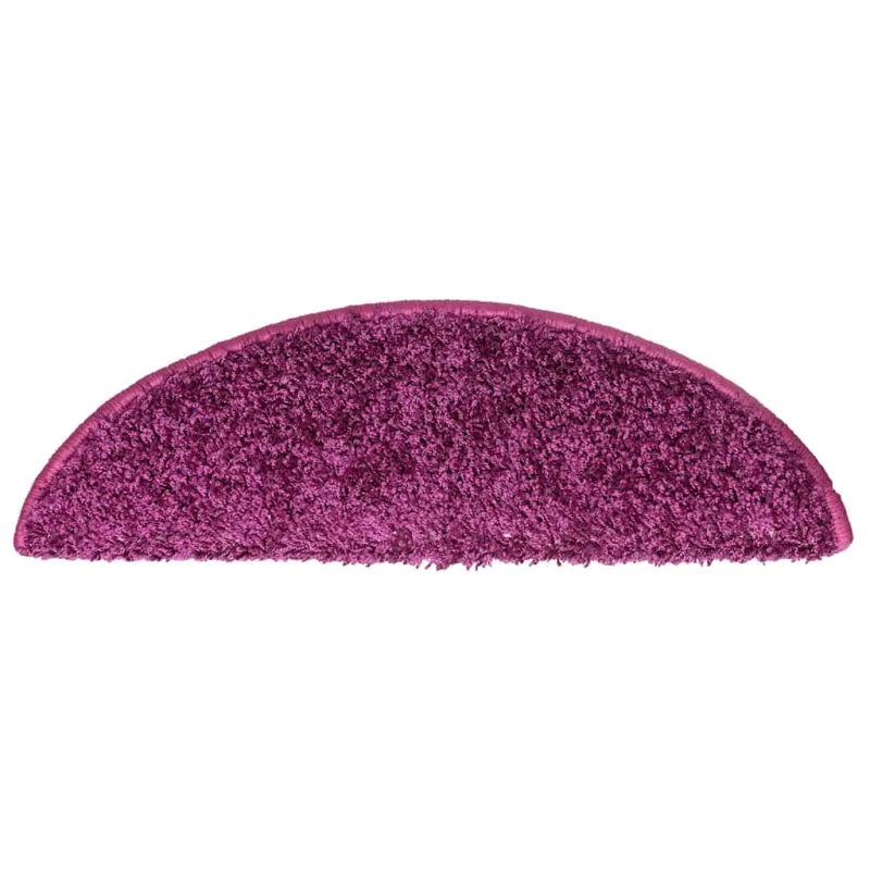 Laiptų kilimėliai, 15 vnt., 56x17x3 cm, violetiniai, pusapvaliai