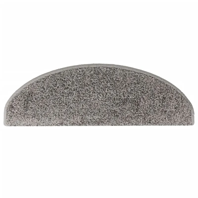 Laiptų kilimėliai, 15 vnt., pilki, 65x21x4 cm, dideli, pusapvaliai