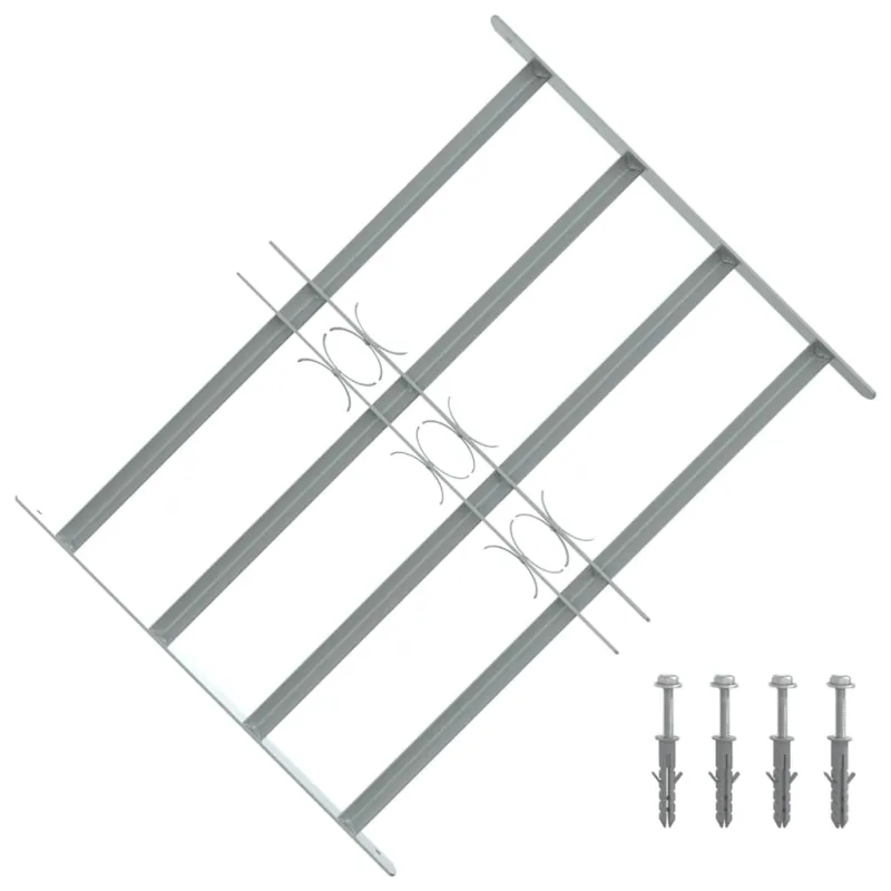 Reguliuojama apsauginė grotelė langams su 4 skersiniais, 500-650mm