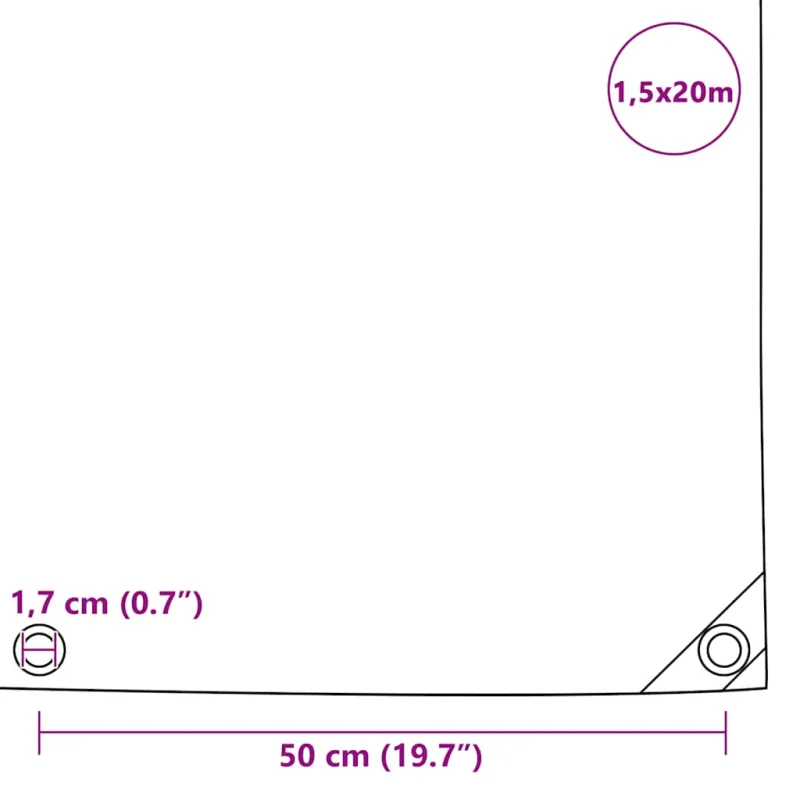 Tentas, pilkas, 650 g/m², 1,5x20 m