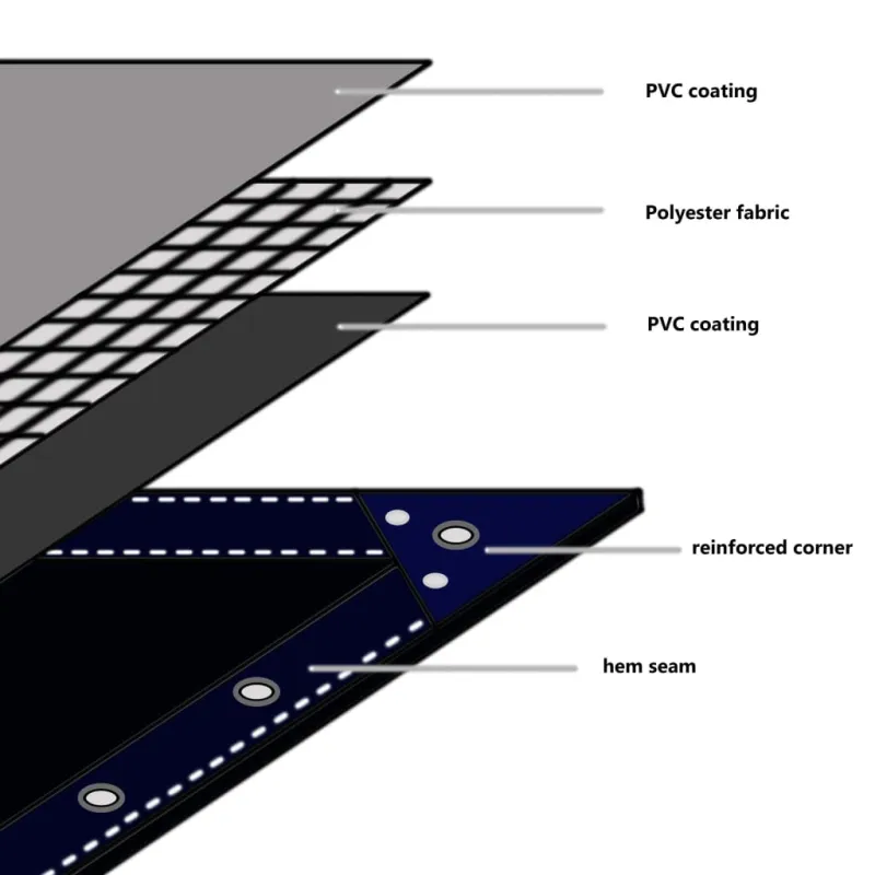 Tentas, žalias, 650g/m², 5x6m