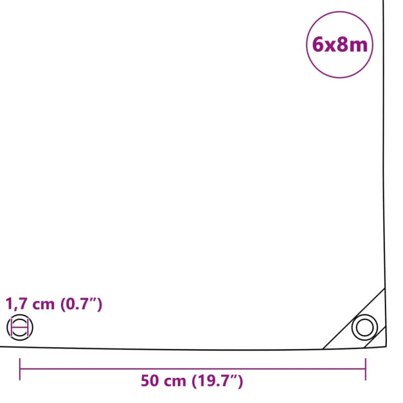Tentas, žalios spalvos, 650g/m², 6x8m