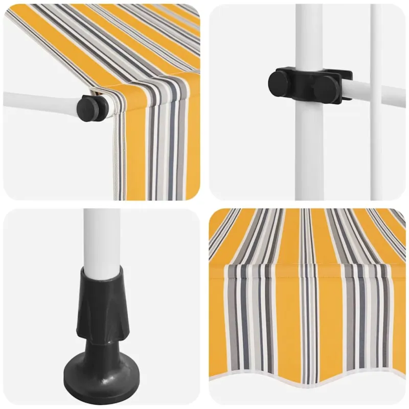 Rankiniu būdu ištraukiama markizė, geltona ir mėlyna, 100cm
