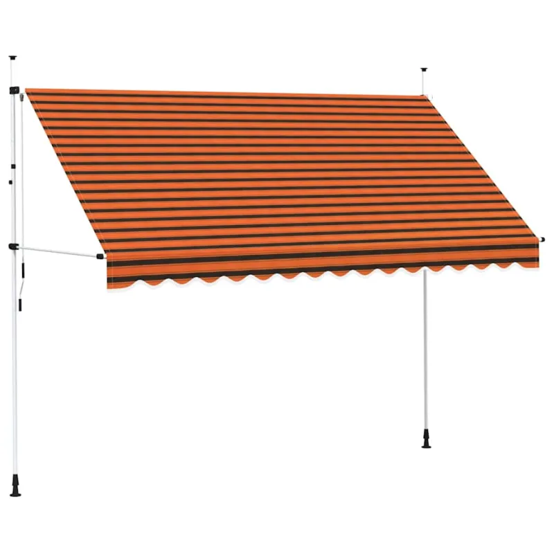 Rankiniu būdu ištraukiama markizė, oranžinė ir ruda, 350cm