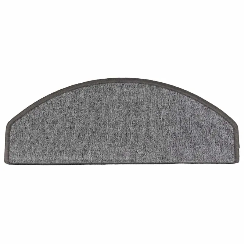 Laiptų kilimėliai, 10 vnt., 65x24x4 cm, tamsiai pilki, pusapvaliai, dideli