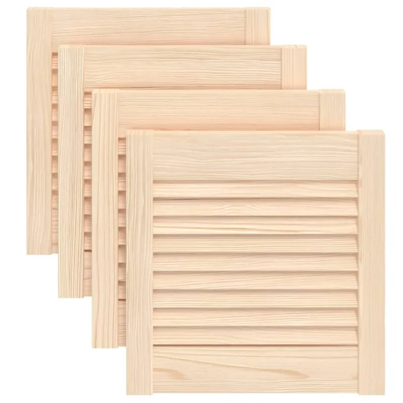 Spintelės durelės, 4vnt., 39,5x39,4cm, pušis, žaliuzių dizaino