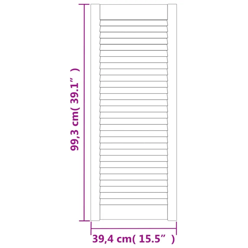 Spintelės durelės, 4vnt., baltos, 99,3x39,4cm, pušis