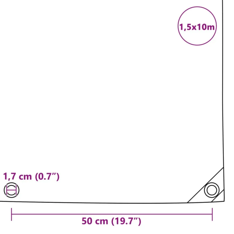 Tentas, juodos spalvos, 1,5x10m, 650g/m²