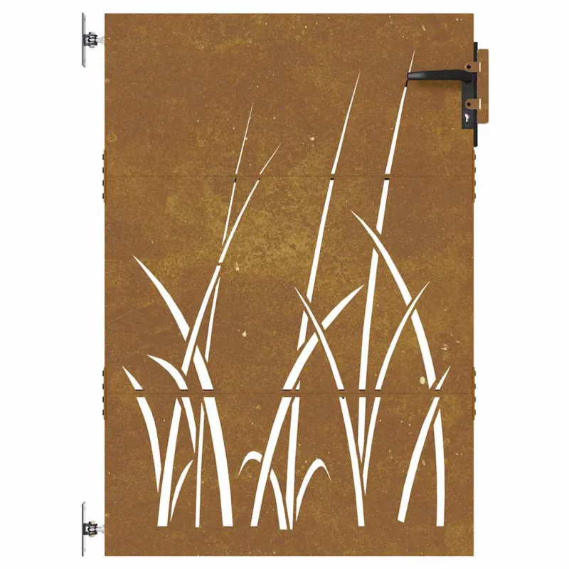 Sodo vartai, 85x125 cm, Corten plienas, žolės raštas
