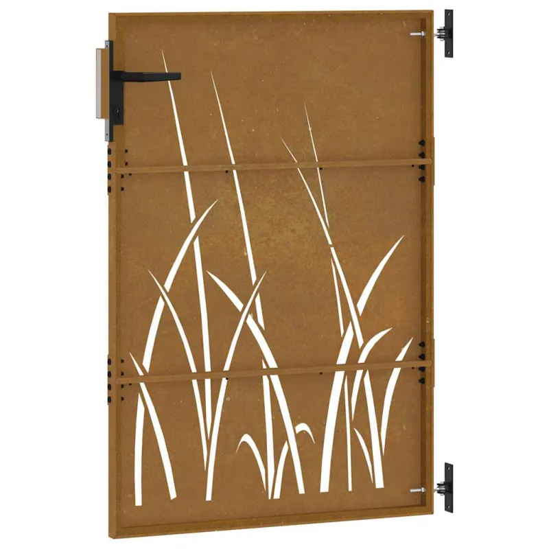 Sodo vartai, 85x150 cm, Corten plienas, žolės raštas