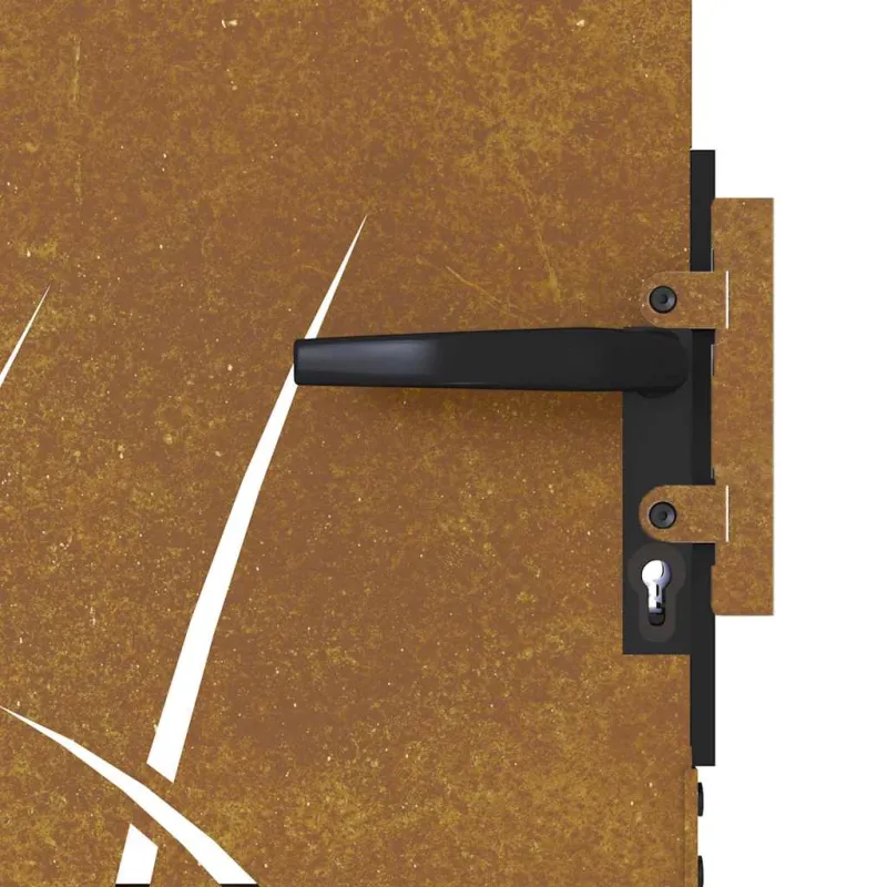 Sodo vartai, 85x150 cm, Corten plienas, žolės raštas