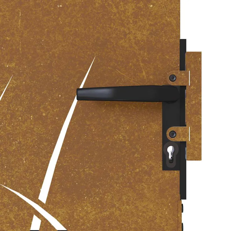 Sodo vartai, 100x175 cm, Corten plienas, žolės raštas