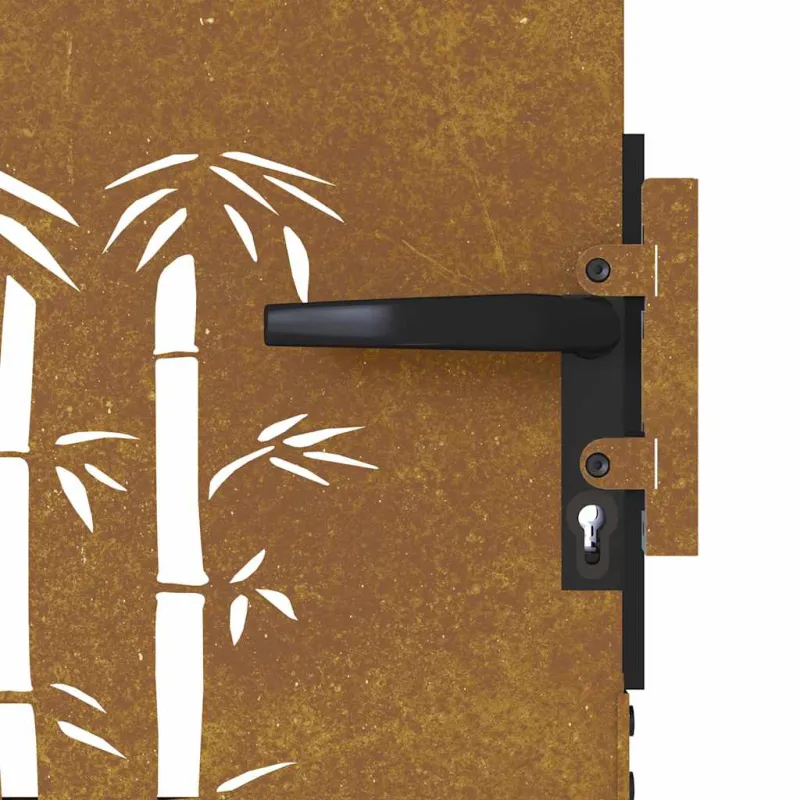 Sodo vartai, 85x75 cm, Corten plienas, bambuko dizainas