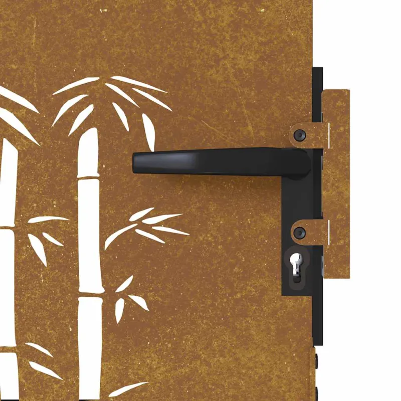 Sodo vartai, 85x125 cm, Corten plienas, bambuko dizainas