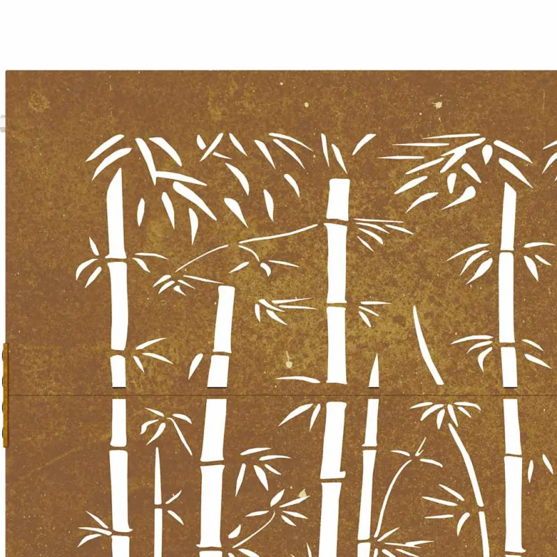 Sodo vartai, 100x75 cm, Corten plienas, bambuko dizainas