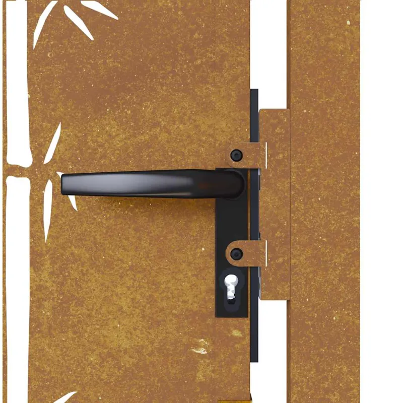 Sodo vartai, 100x125 cm, Corten plienas, bambuko dizainas