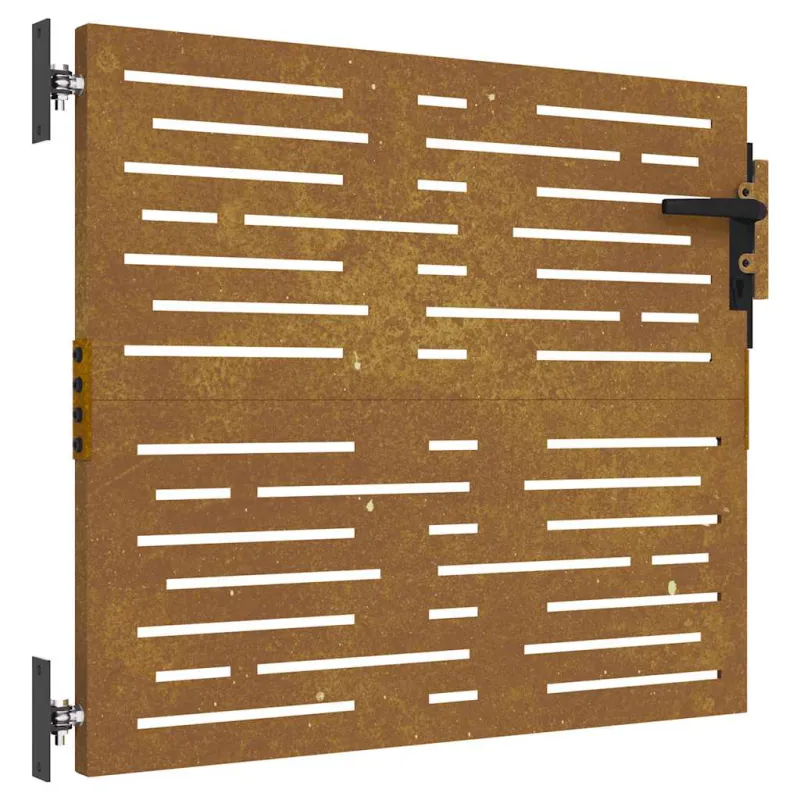 Sodo vartai, 85x100 cm, Corten plienas, kvadratinis dizainas