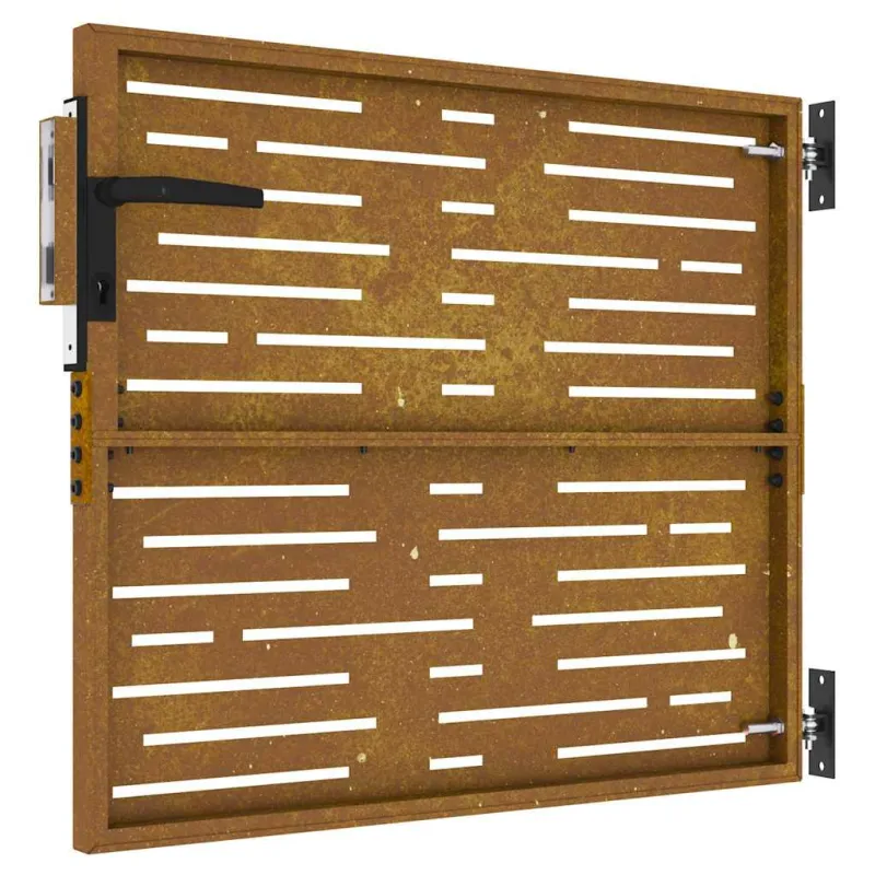 Sodo vartai, 85x100 cm, Corten plienas, kvadratinis dizainas