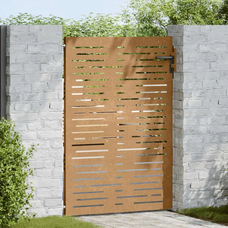 Sodo vartai, 85x125 cm, Corten plienas, kvadratinis dizainas