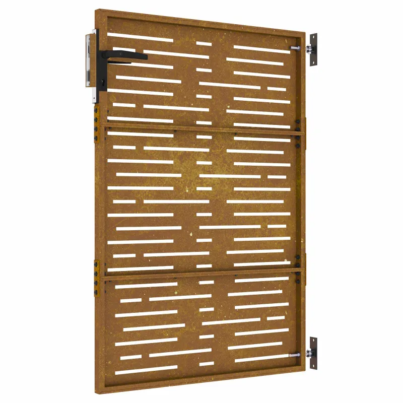 Sodo vartai, 85x150 cm, Corten plienas, kvadratinis dizainas