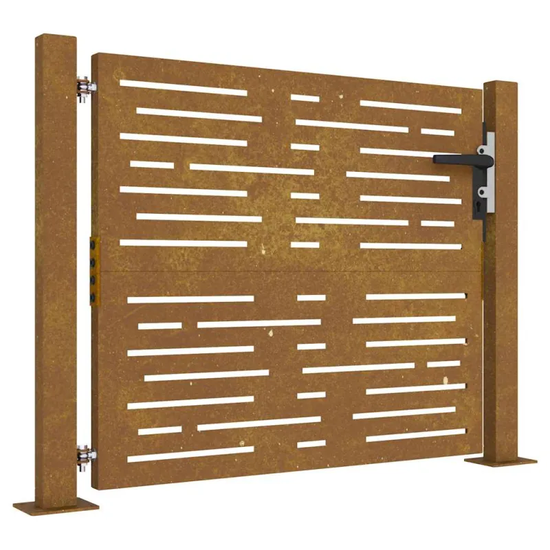 Sodo vartai, 100x75 cm, Corten plienas, kvadratinis dizainas