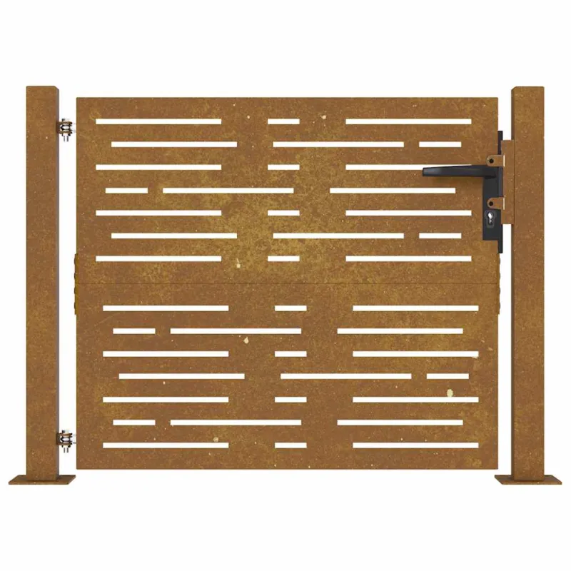Sodo vartai, 100x75 cm, Corten plienas, kvadratinis dizainas
