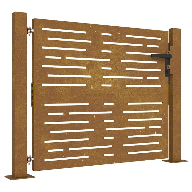 Sodo vartai, 100x100 cm, Corten plienas, kvadratinis dizainas