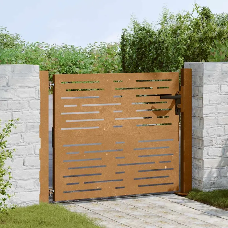 Sodo vartai, 100x100 cm, Corten plienas, kvadratinis dizainas