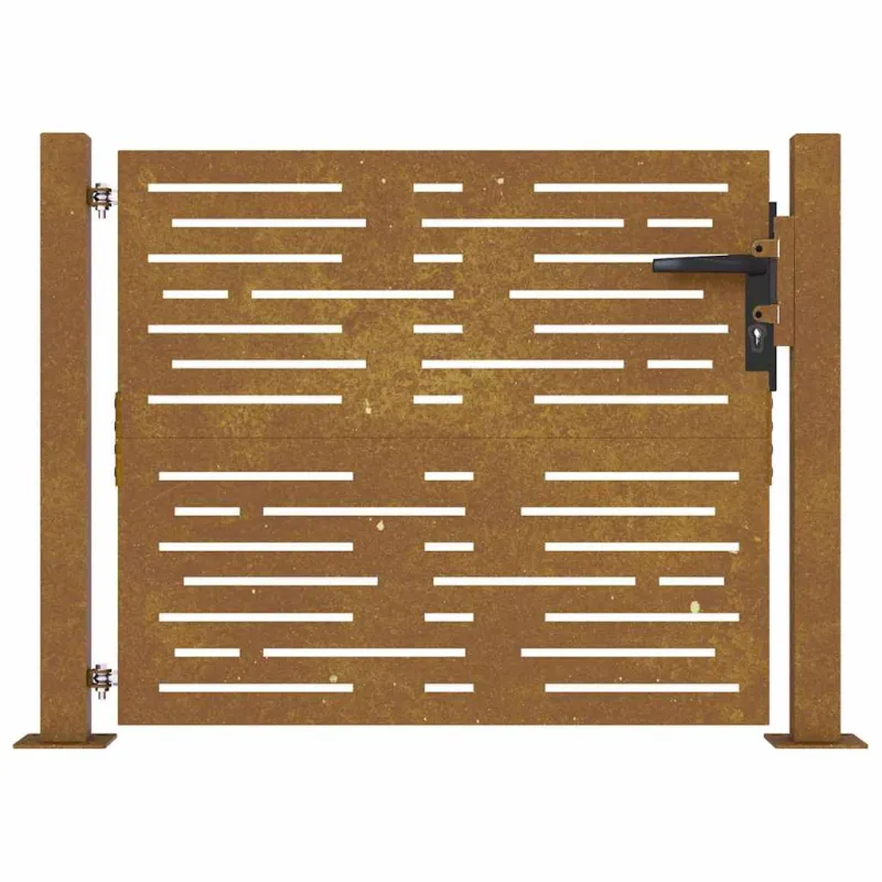 Sodo vartai, 100x100 cm, Corten plienas, kvadratinis dizainas