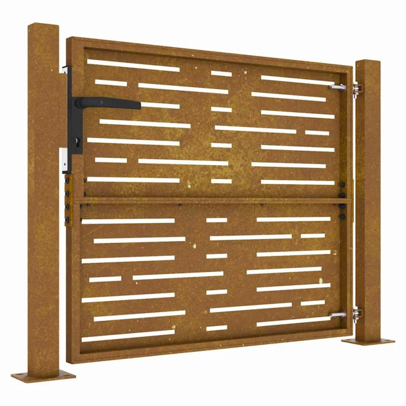 Sodo vartai, 100x100 cm, Corten plienas, kvadratinis dizainas