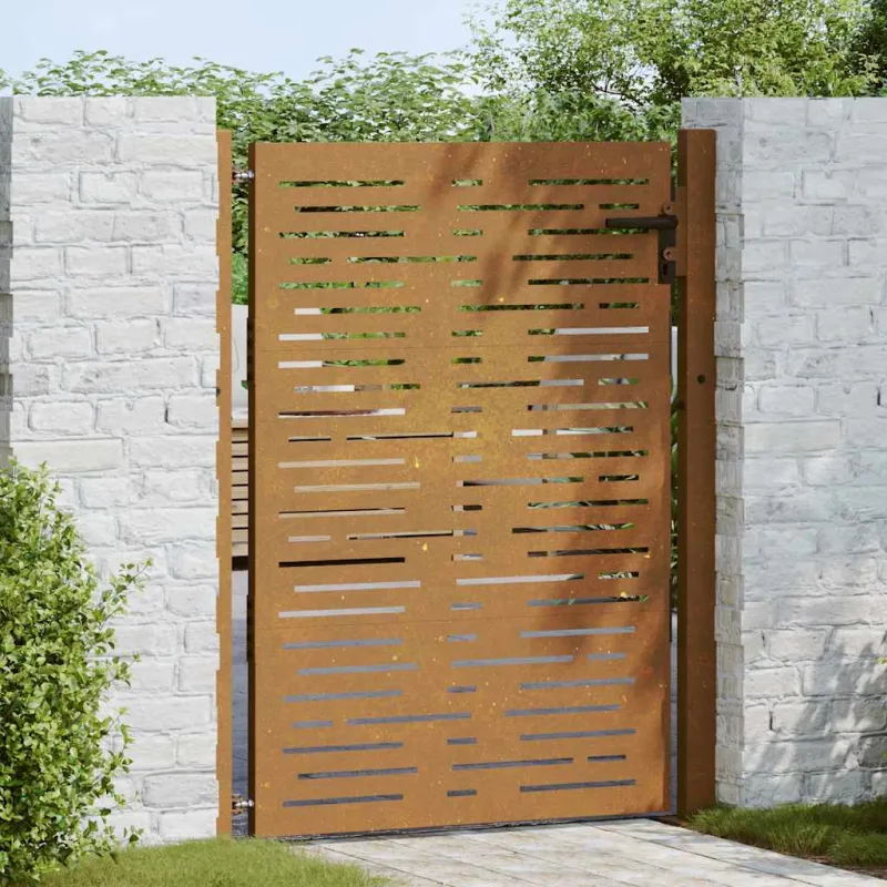 Sodo vartai, 100x150 cm, Corten plienas, kvadratinis dizainas