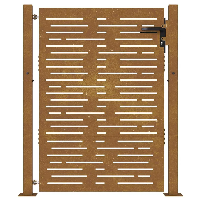 Sodo vartai, 100x150 cm, Corten plienas, kvadratinis dizainas