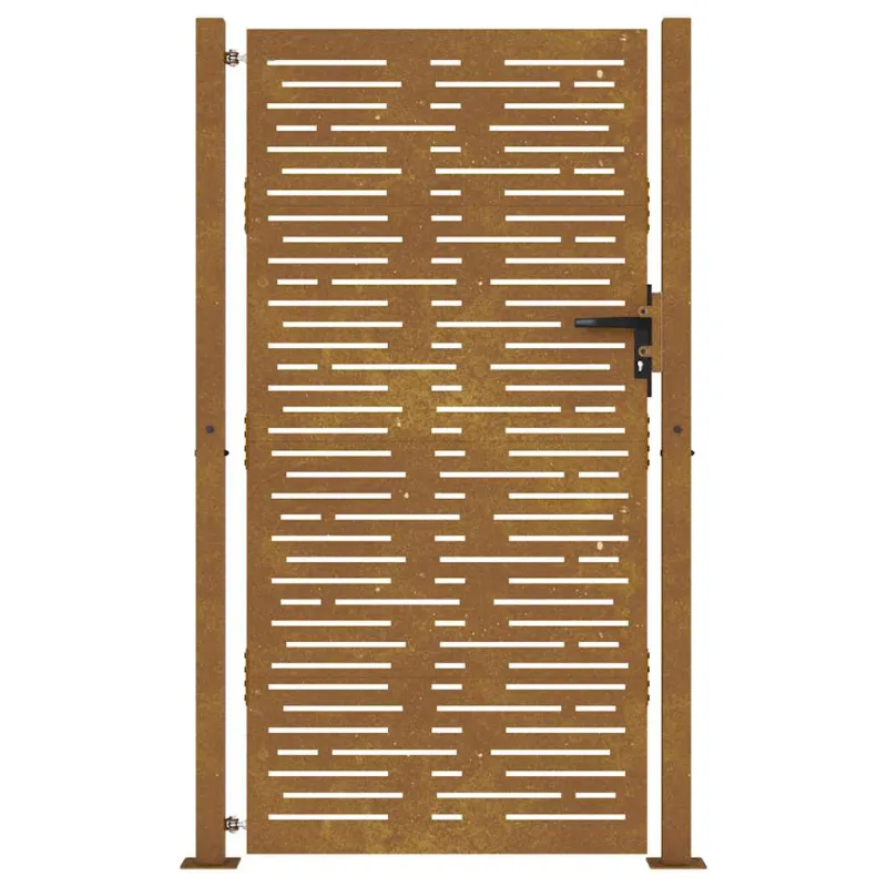 Sodo vartai, 100x175 cm, Corten plienas, kvadratinis dizainas