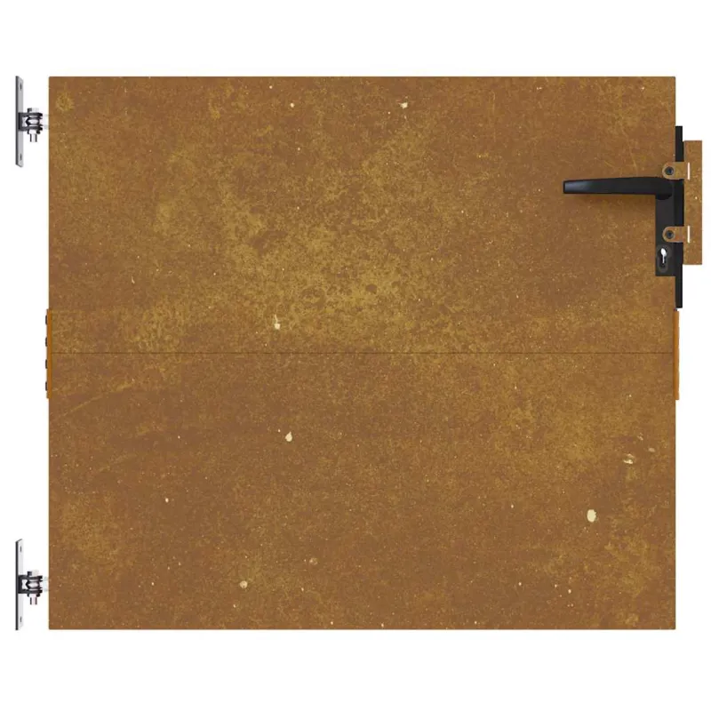 Sodo vartai, 85x125 cm, Corten plienas, kvadratinis dizainas