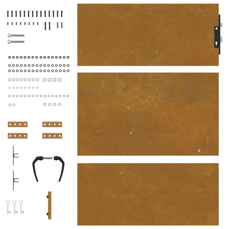 Sodo vartai, 85x125 cm, Corten plienas