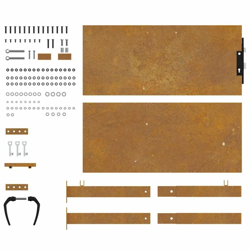 Sodo vartai, 100x100 cm, Corten plienas