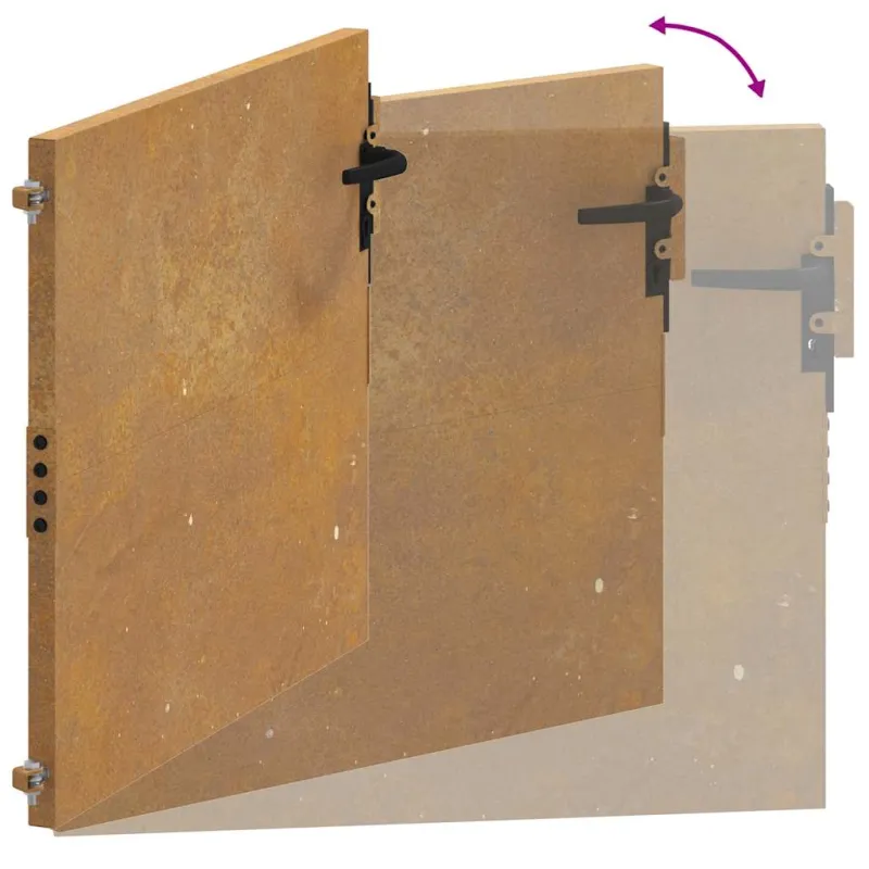 Sodo vartai, 100x100 cm, Corten plienas