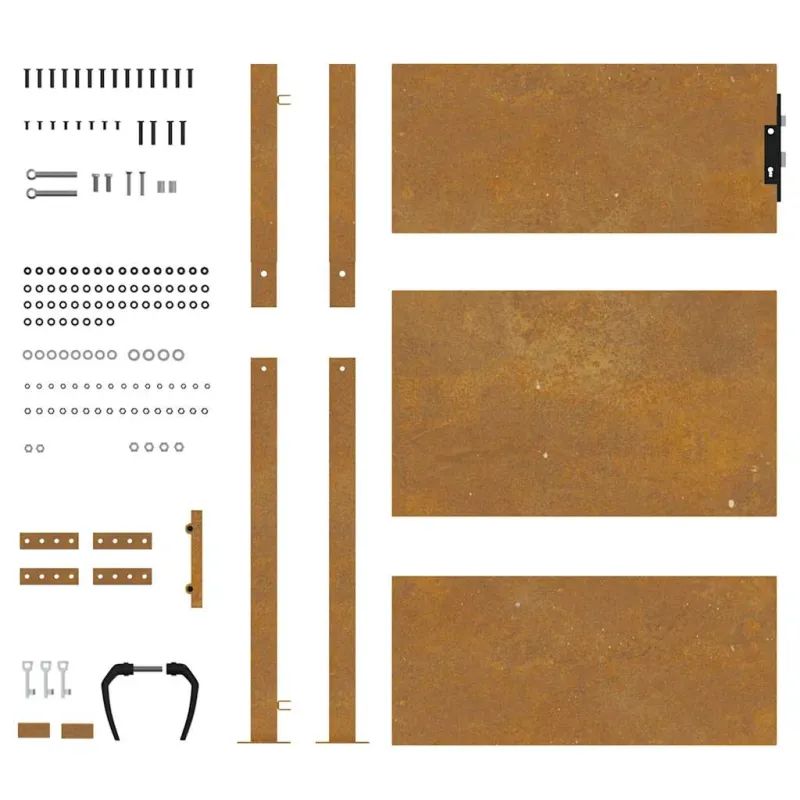 Sodo vartai, 100x125 cm, Corten plienas