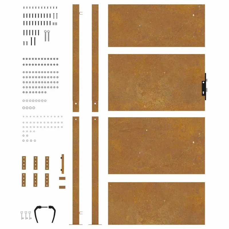 Sodo vartai, 100x175 cm, Corten plienas