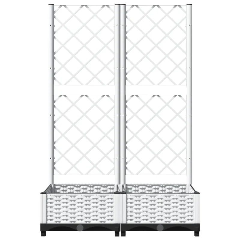 Sodo lovelis su treliažu, baltos spalvos, 80x40x121,5cm, PP