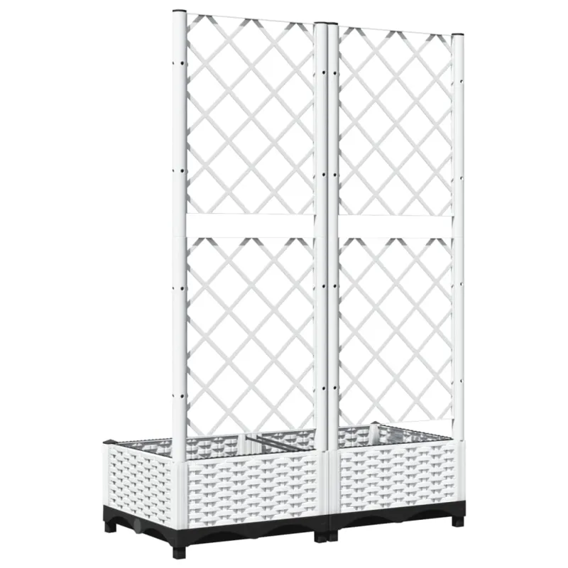 Sodo lovelis su treliažu, baltos spalvos, 80x40x121,5cm, PP