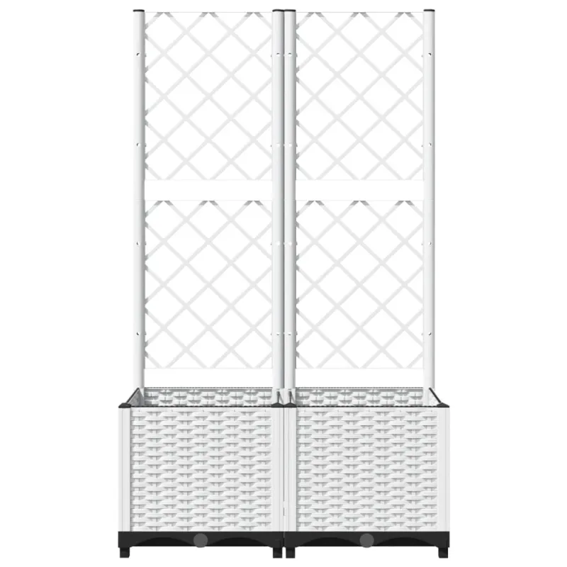 Sodo lovelis su treliažu, baltos spalvos, 80x40x136cm, PP