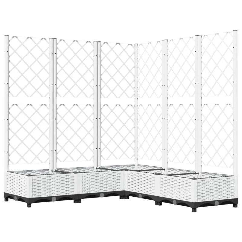 Sodo lovelis su treliažu, baltos spalvos, 120x120x121,5cm, PP