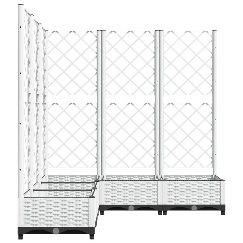 Sodo lovelis su treliažu, baltos spalvos, 120x120x121,5cm, PP