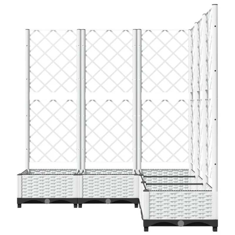 Sodo lovelis su treliažu, baltos spalvos, 120x120x121,5cm, PP