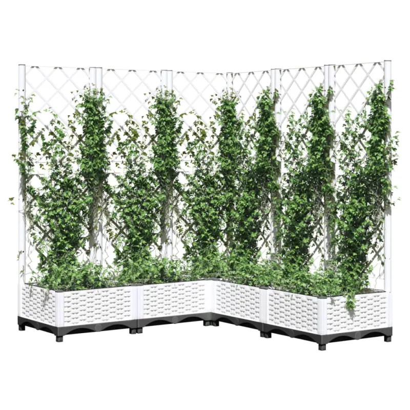 Sodo lovelis su treliažu, baltos spalvos, 120x120x121,5cm, PP