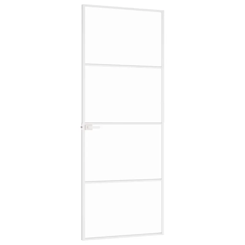 Vidaus durys, baltos, 76x201,5cm, grūdintas stiklas/aliuminis