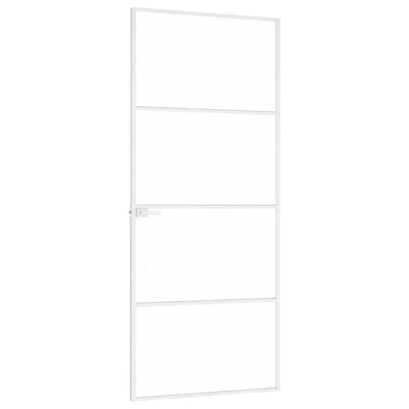 Vidaus durys, baltos, 83x201,5cm, grūdintas stiklas/aliuminis