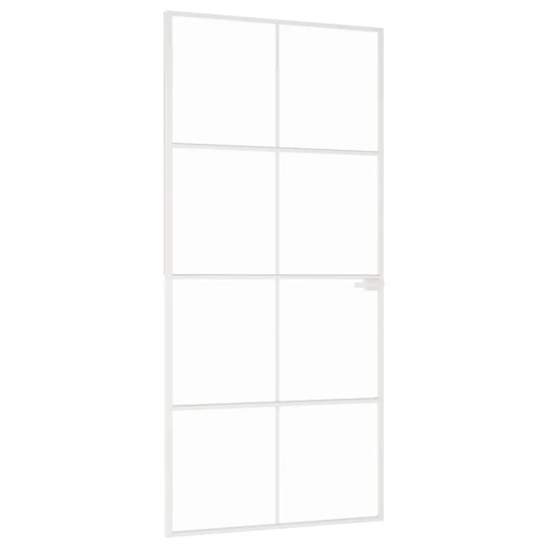 Vidaus durys, baltos, 93x201,5cm, grūdintas stiklas/aliuminis